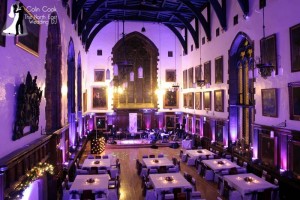 Working with a band for another amazing Durham Castle Wedding. Uplighting again in Purple. Wedding DJ and Master of Ceremonies
