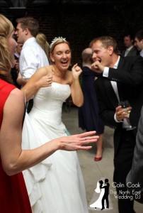 Dancing and fun at a Wedding Disco at Alnwick Garden